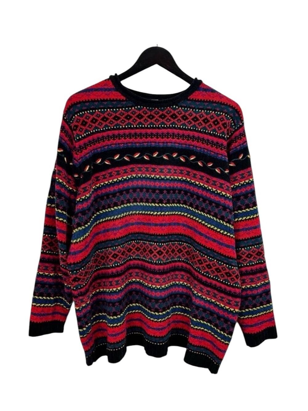 Classic Elements Woman Multicolor Striped Crewneck Sweater Size 1X